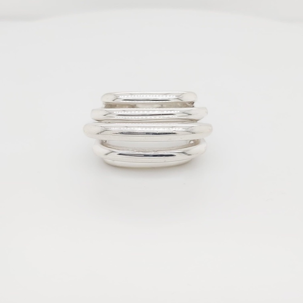 Sterling Silver Vintage Five Bar Step Ring